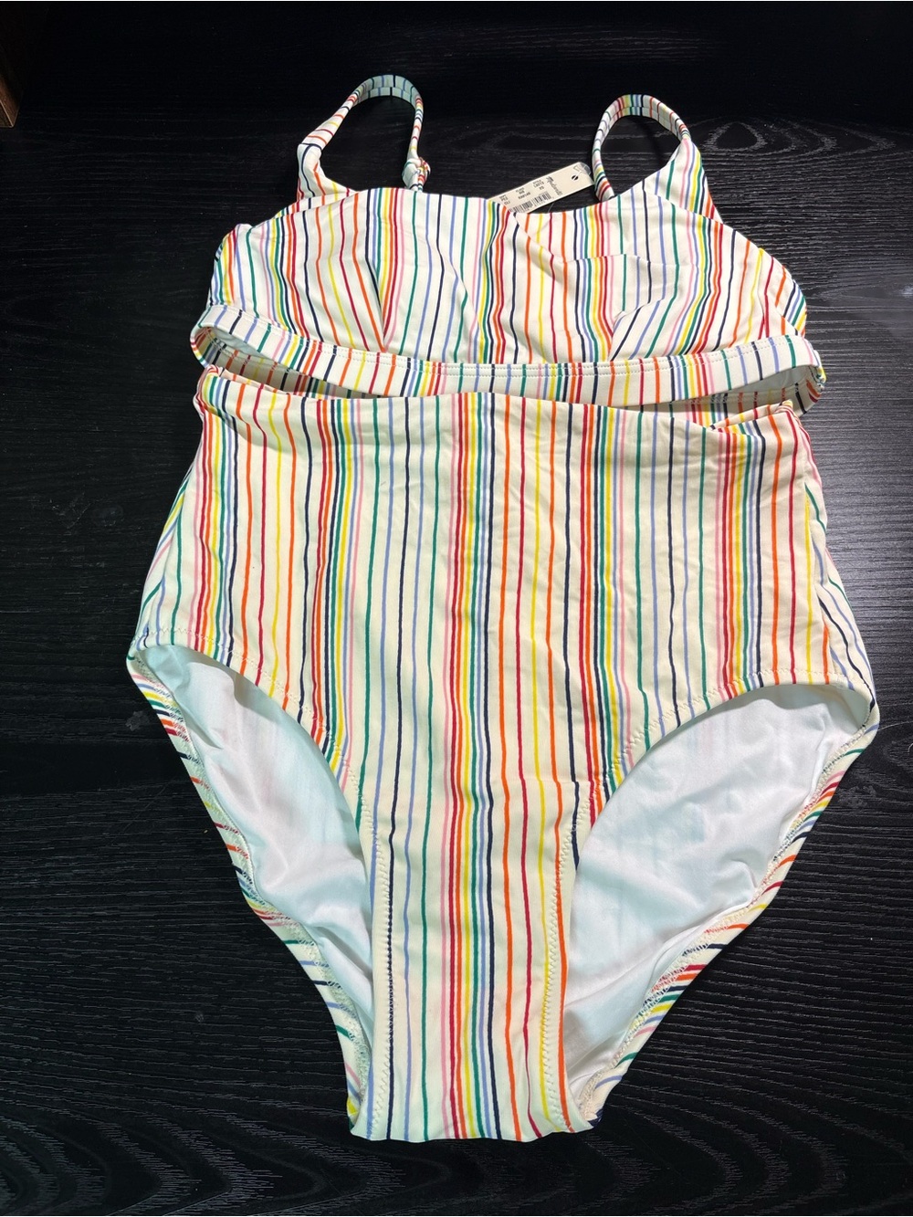 Madewell Rainbow Stripe 2 pc High Ride Bikini Multicolor size Xs NWT